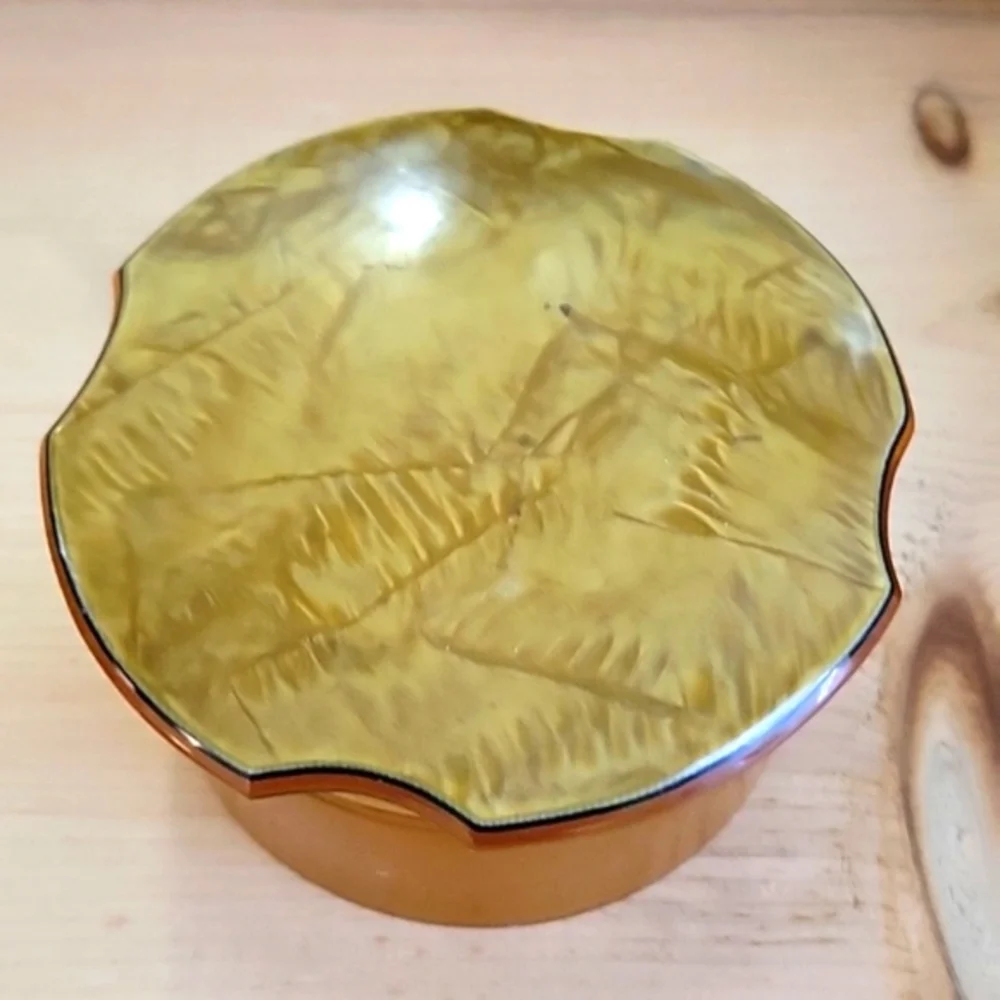 Vintage Celluloid Lucite Vanity Powder Jar